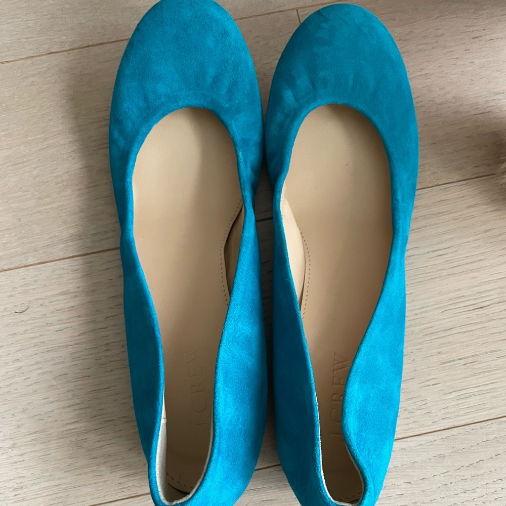 J. Crew baller flats in suede leather